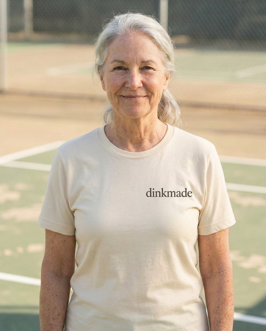 The Wordmark Tee — Stamp, Stone Charcoal on Cream – dinkmade
