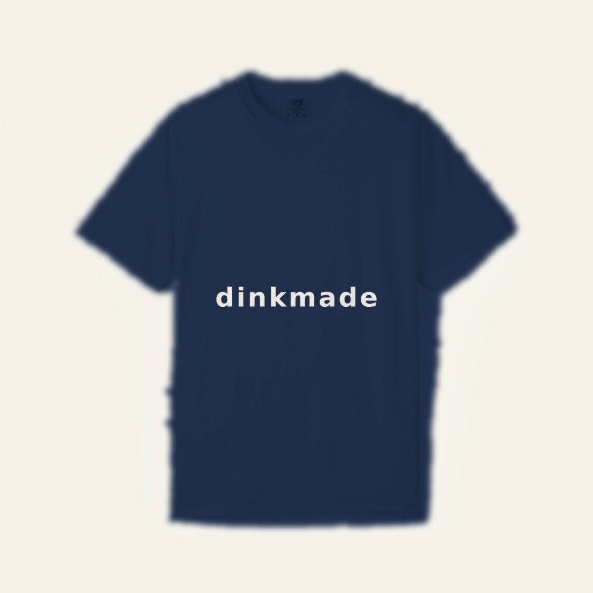 The Wordmark Tee — Cream on Navy (Heavyweight) — product flat lay
