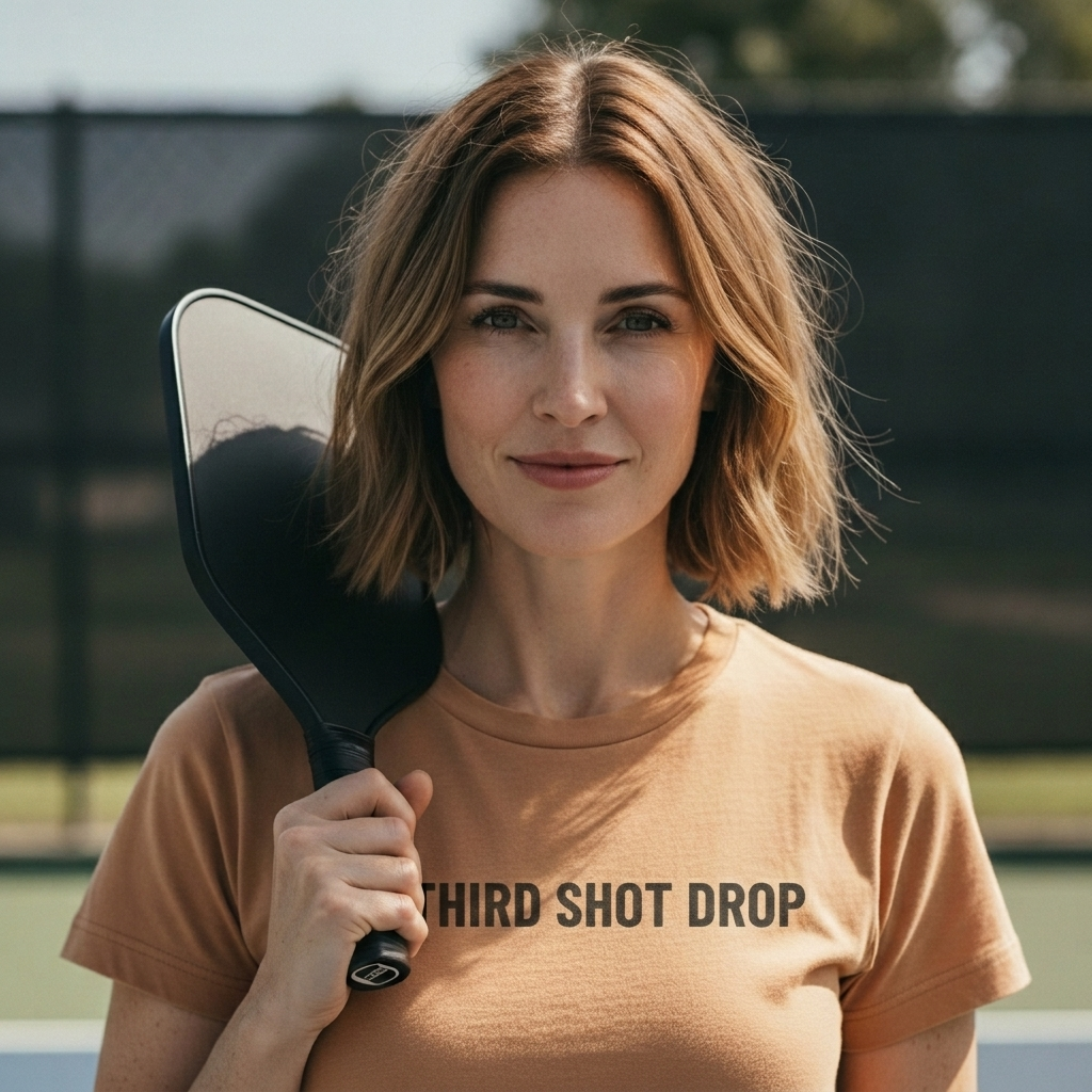 Third Shot Drop — Charcoal on Sandstone — worn on the court