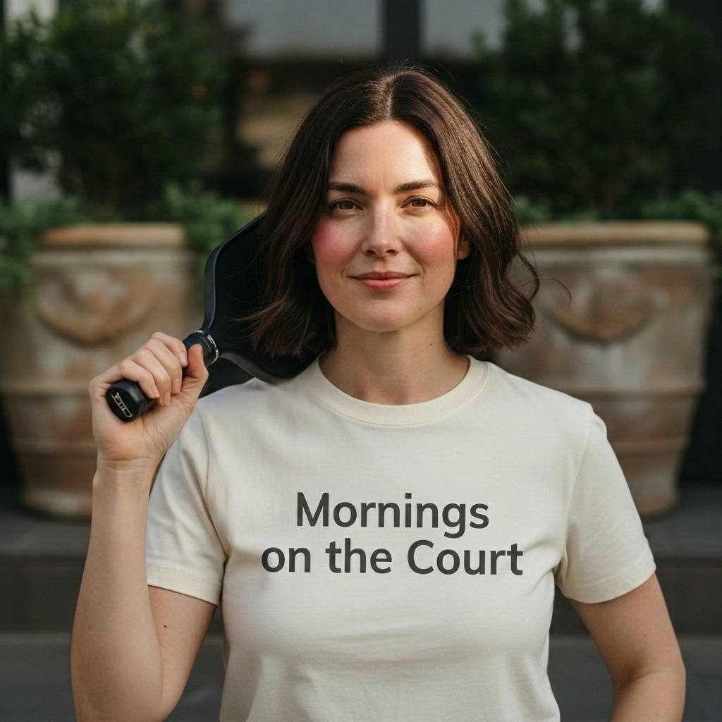 Mornings on the Court — worn on the court