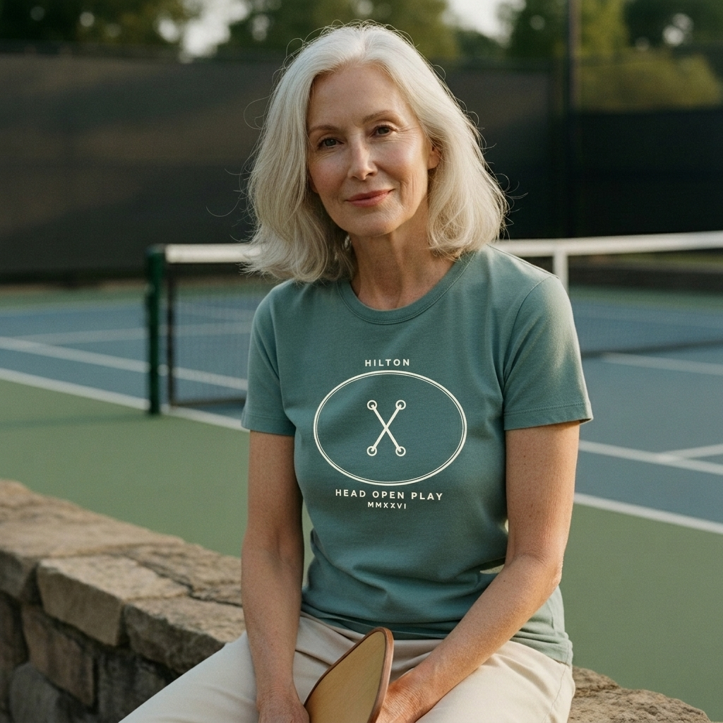 Hilton Head Open Play Pickleball Tee | Bay — worn on the court